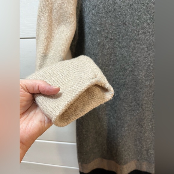 ESPRIT - Color Block gray & tan Sweater Dress - Size L - Picture 5 of 11